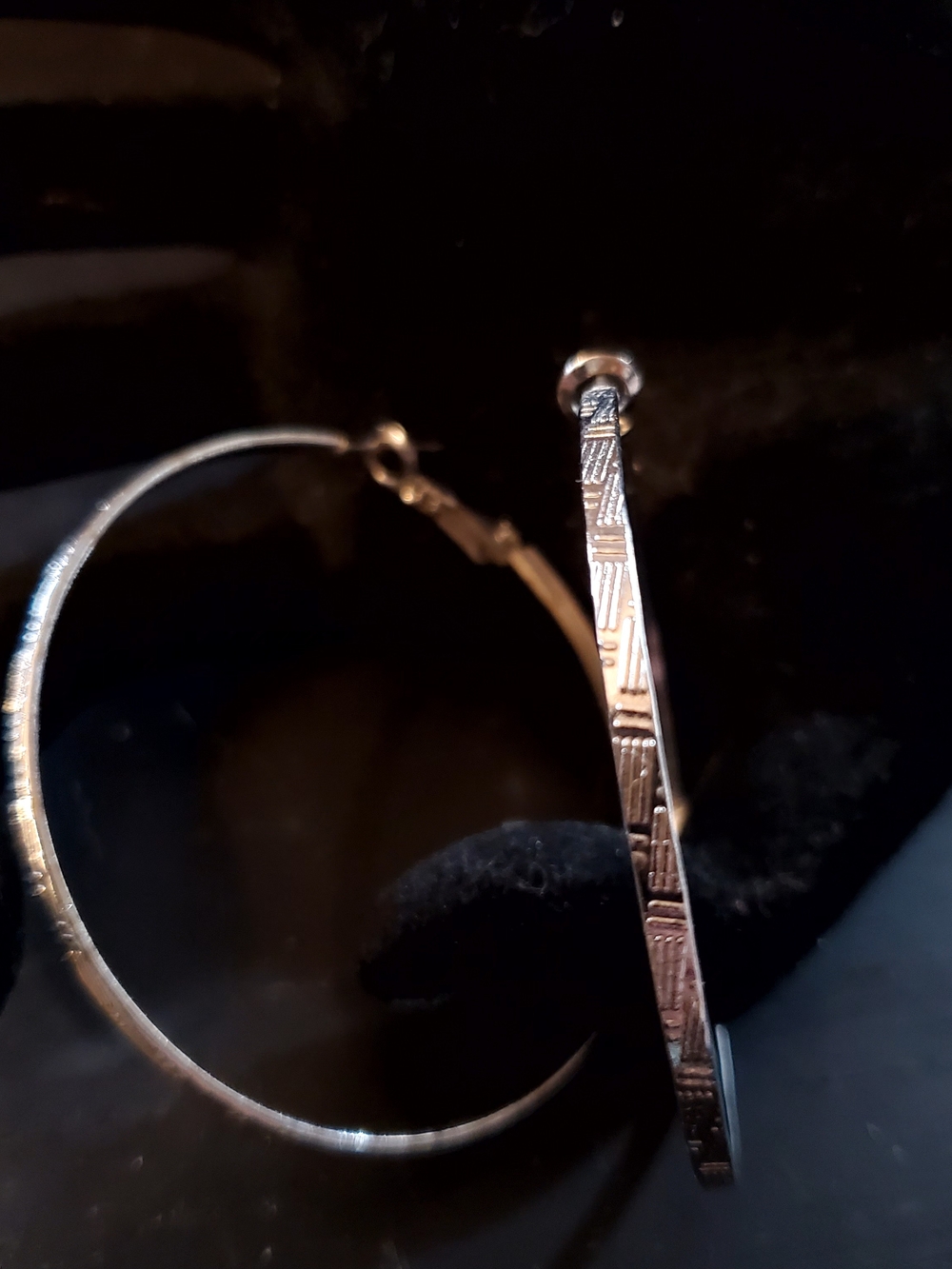 Source Unknown Silver-Tone Textured Hoop Earrings